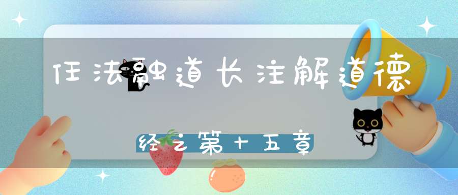 任法融道长注解道德经之第十五章