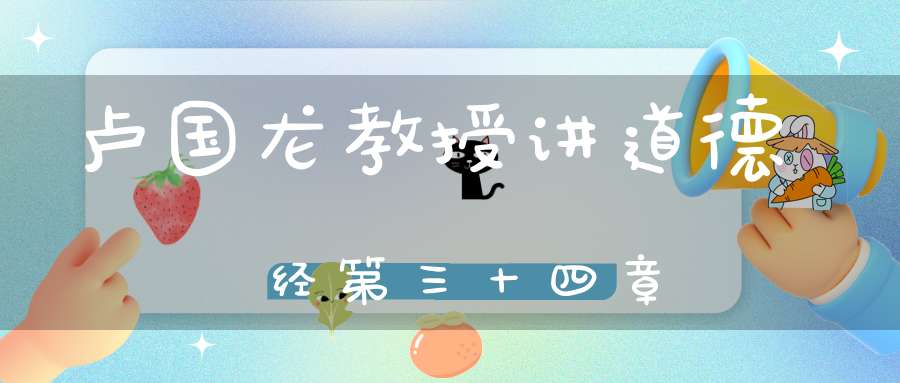 卢国龙教授讲道德经第三十四章