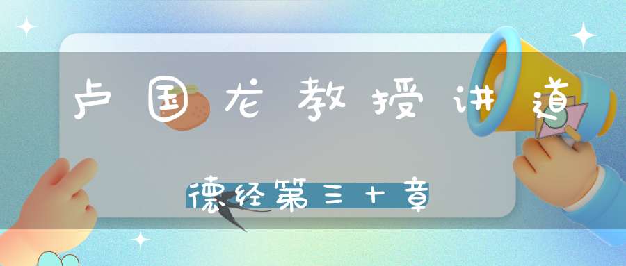 卢国龙教授讲道德经第三十章