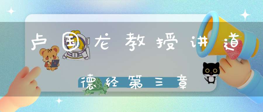 卢国龙教授讲道德经第三章