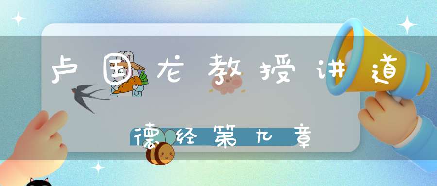 卢国龙教授讲道德经第九章