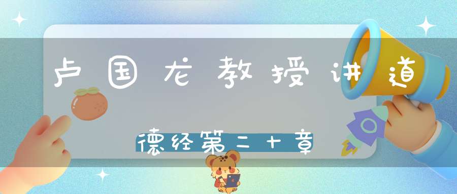 卢国龙教授讲道德经第二十章