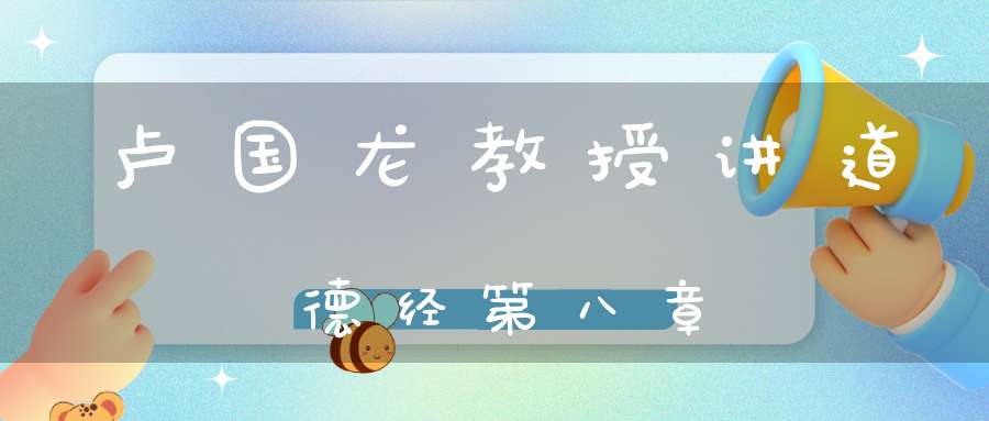 卢国龙教授讲道德经第八章