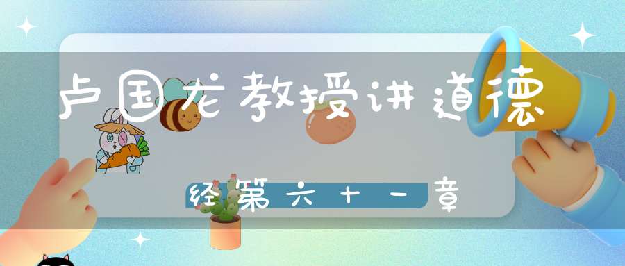卢国龙教授讲道德经第六十一章