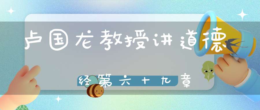 卢国龙教授讲道德经第六十九章