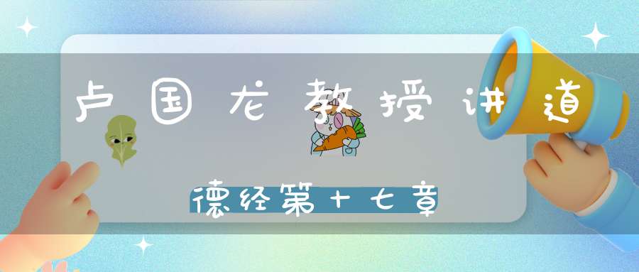 卢国龙教授讲道德经第十七章