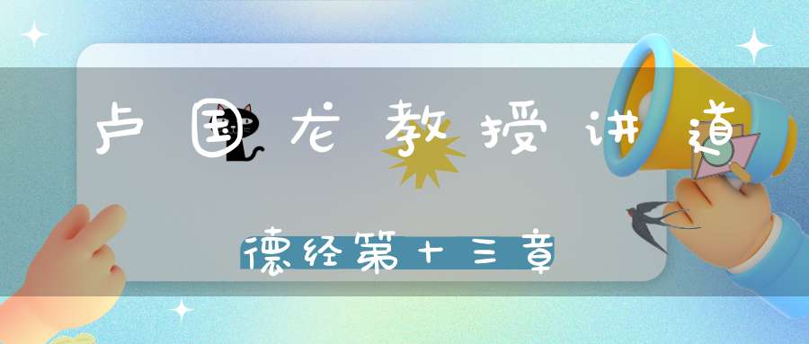 卢国龙教授讲道德经第十三章