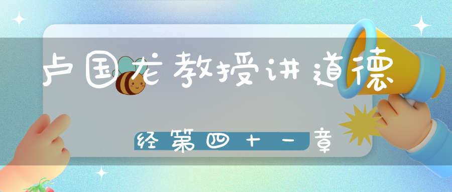 卢国龙教授讲道德经第四十一章