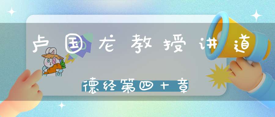 卢国龙教授讲道德经第四十章