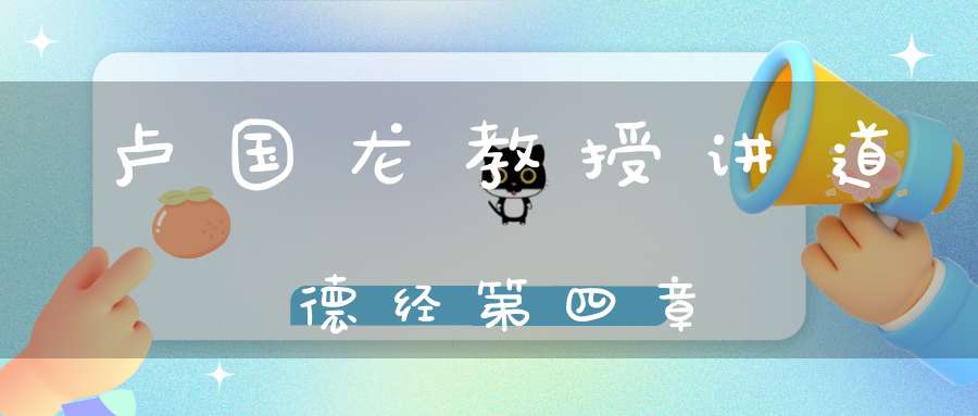 卢国龙教授讲道德经第四章