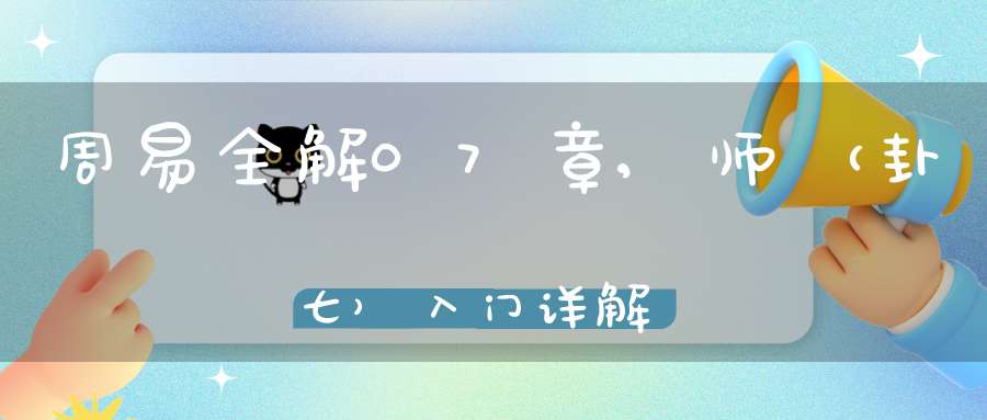 周易全解07章,师（卦七）入门详解