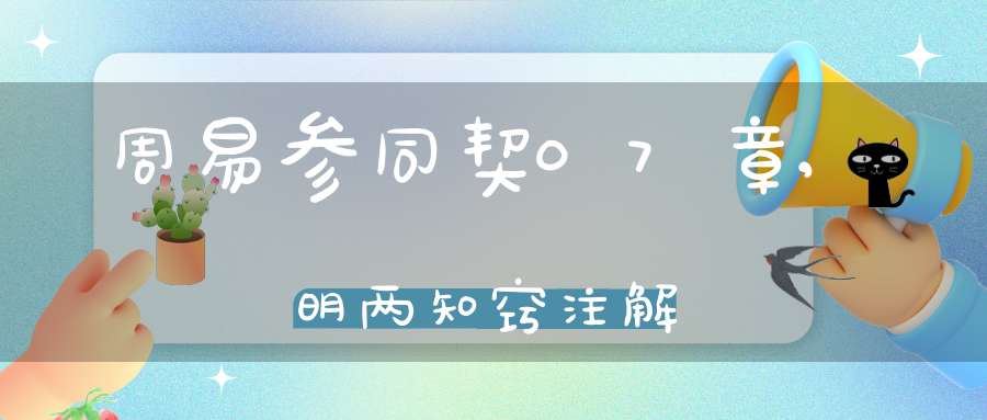 周易参同契07章,明两知窍注解