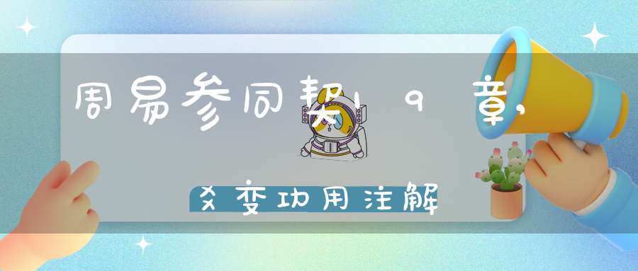 周易参同契19章,爻变功用注解