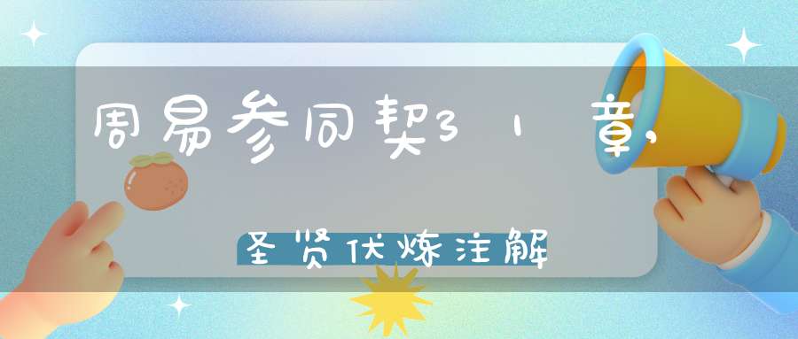 周易参同契31章,圣贤伏炼注解
