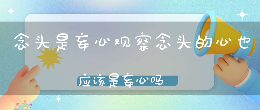 念头是妄心观察念头的心也应该是妄心吗