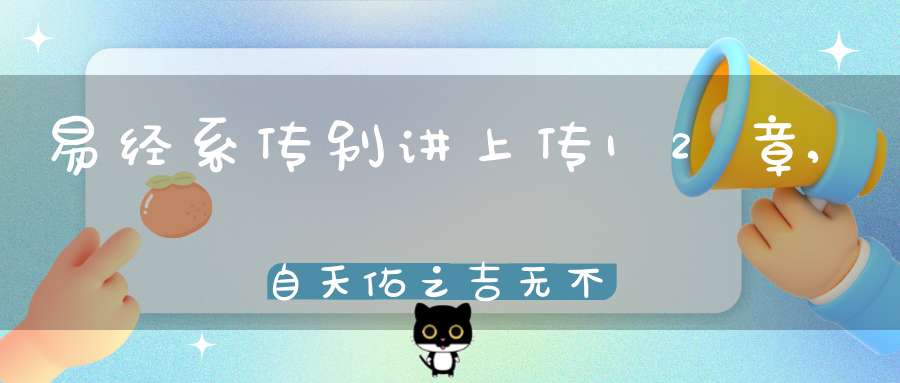 易经系传别讲上传12章,自天佑之吉无不利（10）在线学习