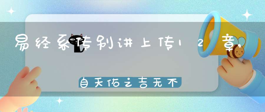 易经系传别讲上传12章,自天佑之吉无不利（13）在线学习
