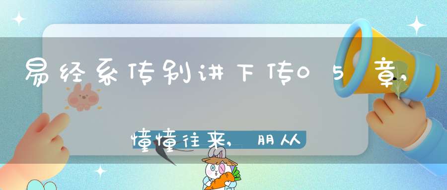 易经系传别讲下传05章,憧憧往来,朋从尔思（06）在线学习