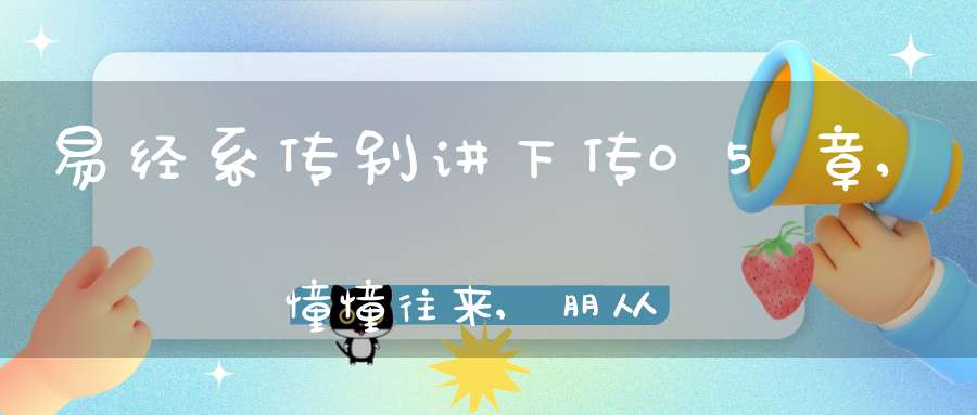 易经系传别讲下传05章,憧憧往来,朋从尔思（13）在线学习