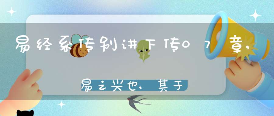 易经系传别讲下传07章,易之兴也,其于中古乎（02）在线学习