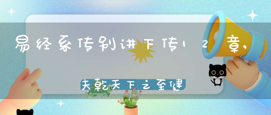 易经系传别讲下传12章,夫乾天下之至健也（01）在线学习