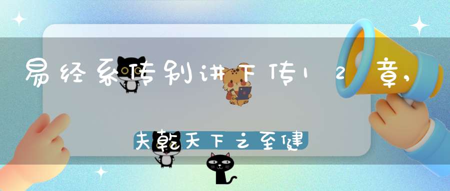 易经系传别讲下传12章,夫乾天下之至健也（02）在线学习