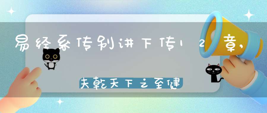 易经系传别讲下传12章,夫乾天下之至健也（05）在线学习