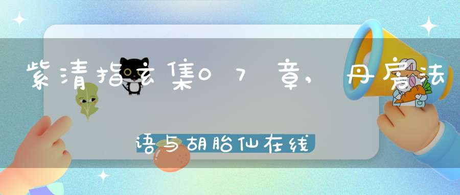 紫清指玄集07章,丹房法语与胡胎仙在线注解