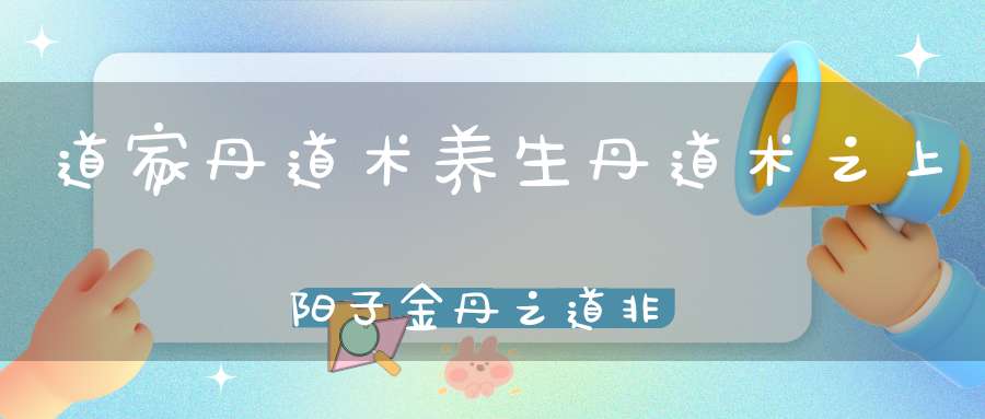 道家丹道术养生丹道术之上阳子金丹之道非言显和脱胎去留等