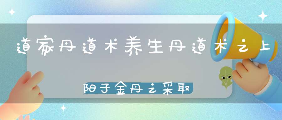 道家丹道术养生丹道术之上阳子金丹之采取和真土和神化