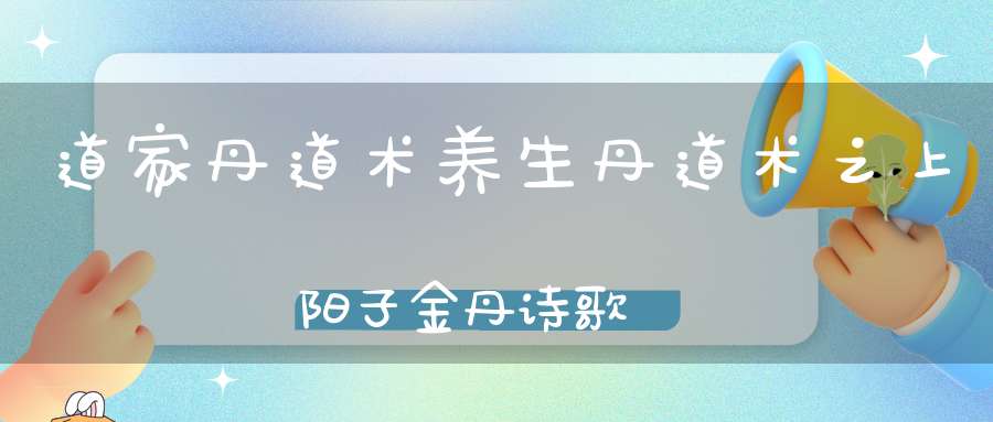 道家丹道术养生丹道术之上阳子金丹诗歌