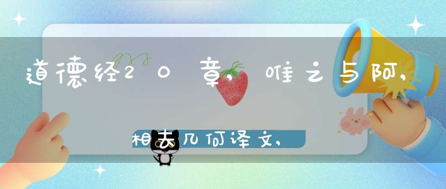 道德经20章,唯之与阿,相去几何译文,注释,评析,解读