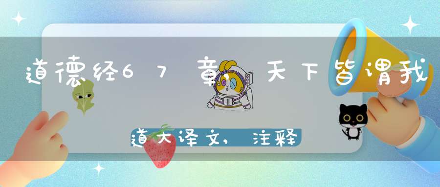 道德经67章,天下皆谓我道大译文,注释,评析,解读