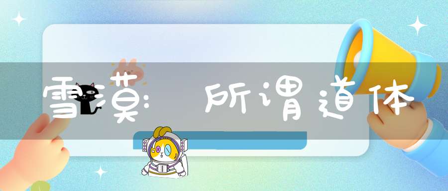 雪漠:所谓道体