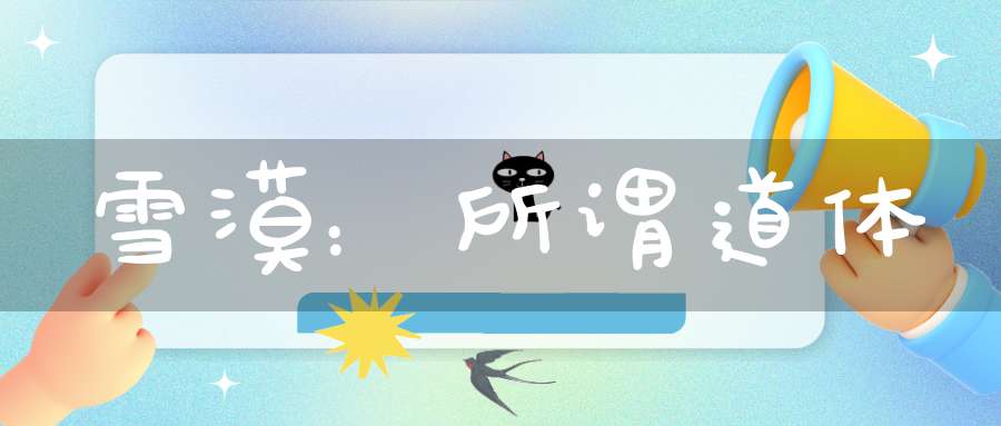 雪漠：所谓道体