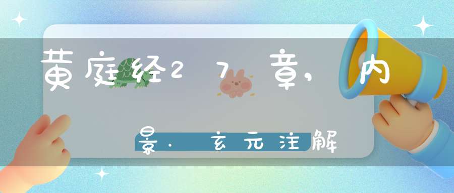 黄庭经27章,内景.玄元注解